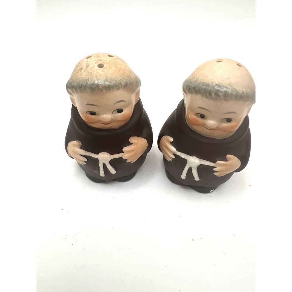 Goebel Monks Salt And Pepper Shakers West Germany Porcelain VTG